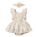 1 Geburtstag Mädchen Outfit Kurzarm Blumen Spitze Strampler Body Prinzessin Tüllrock Tutu Tüllkleid+Stirnband Sommer Babykleidung Erster Geburtstag Kleidung Baby Fotoshooting 12#Aprikose 18-24 Monate