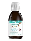 NORSAN Omega 3 KIDS Fischöl hochdosiert 150 ml/Omega 3, 1.120mg pro Portion/Omega 3 mit EPA & DHA/Tagesdosis 1 TL Premium Öl/Easy Fish Oil für Kinder