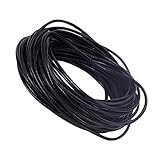 Tofficu 1 Rolle Rindslederseil Lanyard-zubehör Makramee-baumwollschnur Rohlederstreifen Für Schmuck Perlenarmband Handgefertigtes Rindsleder Halskette Schnur Handgewebtes Seil Black
