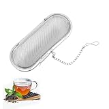 Gewürzei,Gewürzsieb zum Mitkochen,Edelstahl Tee Sieb,Feinmaschiger Tee Ei mit Kette für losen und Mulling Gewürze, Gewürzkugel Zum Mitkochen Gewürzbeutel losen und Mulling Gewürze (Silber)