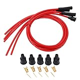 Zündkerzen-Zündkabelsatz, Zündkabelsatz Rot Hochleistungs-Silikon 1m Auto-Zündkabel für 4-Zylinder-Automobil 8mm popular