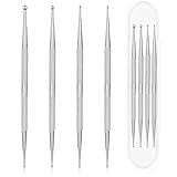 4 Stück Dotting Pen Set, Professional Edelstahl Strass Nail Art Dotting Tools Dual-Ended Strass Picker, Mehrere Größen Nail Design Werkzeug Punktierstift für Nail DIY Dekoration(Silber)