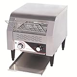 KEhtu Kommerzieller Durchlauftoaster, 2200 W Edelstahl-Toaster, 7 Geschwindigkeiten Einstellbar, Optionale Heizmodi, Doppelte Heizrohre, Für Buffets/Familientag/Camping