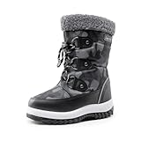 DREAM PAIRS Jungen Mädchen Unisex Kinder Schneestiefel Skistiefel Winterstiefel Outdoor Wasserdicht rutschfest Winter Plus Samt Warm Kunstfell Futter Snowboots,Size 37.5,Schwarz/Weiss,SDSB2228K