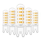 Eco.Luma G9 LED Dimmbar Lampen 6W Warmweiß 3000K 520LM Ersatz für 40W 50W 60W G9 Halogen Lampen, Standard G9 Sockel, AC220-240V, 360 ° Abstrahlwinkel, CRI 83 LED G9 Leuchtmittel, 5er Pack