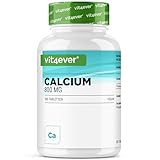 Calcium - 365 Tabletten - 800 mg Kalzium aus Calciumcarbonat pro Tagesportion - Für 6 Monate - Vegan, laborgeprüft, hochdosiert & ohne unerwünschte Zusätze