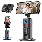 Auto Face Tracking Telefonhalter, Face Tracking Tripod, 360° Drehbar KöRper Handy-Kamera-Halter Ausziehbar Smart Tracking Gimbal Stabiliser für Vlog/Tik Tok, Wiederaufladbare Batterie(Schwarz)