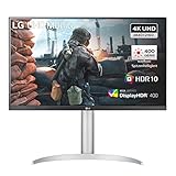 LG 27UP650P-W 68,4 cm (27 Zoll) 4K Ultra HD Monitor (AMD FreeSync, IPS-Panel, VESA DisplayHDR 400), Matt-Schwarz, Weiß