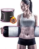 Waist Trainer Damen Herren, Bauchweggürtel, Saunagürtel Schwitzgürtel bauch weg gürtel zum abnehmen, fitnessgürtel Männer und Frauen, Bauchgurt Sport Fitness Sweat Taille Trimmer AB Trainer Rosa M