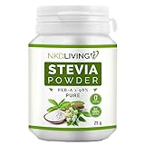 NKD Living Stevia Pulver, 100% Stevia (Steviosid), 98% Reb-A, 25g