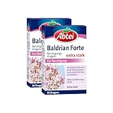 Abtei Baldrian Forte - pflanzlich, aus der Baldrianwurzel - zur Beruhigung und bei Schlafstörungen - ohne Gewöhnungseffekt - laborgeprüft - 30 Dragees (Packung mit 2)