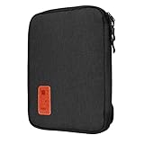 JamBer Universal Travel Kabel Organizer Tasche Reise Kabeltasche Organizer Zur Aufbewahrung von USB Kabel, Powerbank, SD Karte, USB Stick Kabeltasche mit 5 x Kabelbinder (Schwarz)