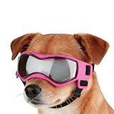 Hundesonnenbrille für kleine Rassen, winddicht, verstellbarer Riemen, Schutzzubehör, bequeme Welpenbrille, für Motorradfahrten, Spaziergänge, Wandern, Strandausflüge, Roadtrips