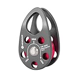NewDoar Micro Mikro Mobile Seilrolle Umlenkrolle 30KN/6746 lb Mobile Einzelrolle Pulley Flaschenzug für max. 12 mm Seil zum Klettern, Rettungsheben, Anhalterfahren-Grau/1 Stück