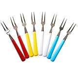 3 PAGEN® Cocktail-Gabeln 8er-Set bunt – auch ideal für Snacks, Gurken, Obst – Piekser aus Edelstahl und Kunststoff – farbenfrohe Ergänzung zum Fingerfood