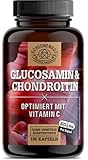 Glucosamin Chondroitin Hochdosiert -2630mg pro Tagesdosis- mit Vitamin C für eine normale Kollagenbildung* für Knochen & Knorpelfunktion -Hochdosiert- Laborgeprüft DE SCHEUNENGUT®