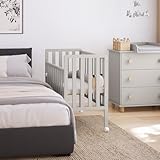 zee Bambi Kaschmir Beistellbett Baby mit Rollen 100x50 cm Tragbar Babybett Verstellbarer Stubenwagen Kinder Bett im Minimalistischen Skandinavischen Stil 3-Fach Höhenverstellbar