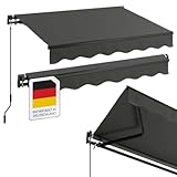 STEELSØN Gelenkarmmarkise Kestria 200x150 cm Markise Sonnenmarkise Sonnenschutz Gelenkmarkise aus Aluminium/Polyester wetterfest Blickdicht anthrazit