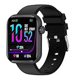 Fitonme Smartwatch für Herren Damen, 1,83-Zoll-HD-Smartwatch mit Bluetooth-Anruf, Herzfrequenz- und Schlafmonitor, IP67 wasserdicht, 24+ Sportmodi Fitness Tracker Smartwatch iOS Android, Schwarz