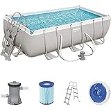 Bestway Power Steel Framepool -Set, eckig, mit Filterpumpe & Sicherheitsleiter 404 x 201 x 100 cm