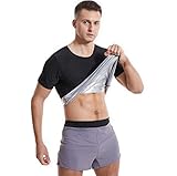 Sauna-Shirt für Herren, kurzärmelig, Saunaanzug für Herren, Schweiß, Körperformer, Sauna-Weste für Herren, Fitnessstudio, Training, Sauna-Top, langärmeliges Shirt, silber, L