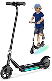 iScooter Elektroroller für Kinder von 6-12 Jahre, 3 Fahrmodi (5, 10, 16 km/h), Kinder E Scooter mit 6-Zoll Räder und 7-farbigen Lichtern, Kinder E-Roller bis 12 km Reichweite & 75 kg