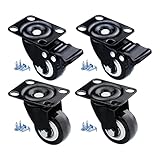 LFONDIGE Lenkrollen Schwerlast, Lenkrollen Mit Bremse, Möbelrollen, Transportrollen, Strandkorbrollen, Trolleyrollen, 4 Stück, Mit Schrauben, 2nobrakes+2brakes-50mm/M8