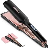 HITTIONA Glätteisen Haarglätter Ceramic - 1.75” Professionelles Ionen Glätteisen für LCD-Temperaturregelung (150-230°C), Dual-Spannung, Weniger Frizz & Statische Aufladung für Alle Haartypen, Reisen