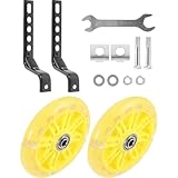 Healeved Austauschbare Kinderfahrrad Hilfsräder aus Stabilem Material 13 Stück mit Werkzeug Gelb Fahrradstützräder für Mehr Gleichgewicht Beim Lernen