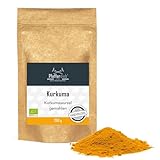 BIO Kurkuma Pulver (Gelbwurz Curcuma) 250g | Reine Kurkumawurzel fein gemahlen | hoher Curcumin Gehalt von 5,5% | Rohkostqualität | Pfefferdieb