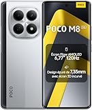XIAOMI POCO M8 5G Smartphone, 8+ 512 GB, Silber, Telefon, IP66, staub- und wasserdicht, massiver Akku mit 5520 mAh, 6,77 Zoll, 120 Hz, 45 W, mit Ladegerät, ohne NFC