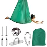 Aerial Yoga Hängematte Set, Aerial Swing Air Fliegen, Nestschaukel, Yoga-Schaukel Hammock Swing 200 Kg Max. Tragfähigkeit Mit Beschläge, Anti-Gravity-Übungen