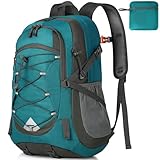 IGOLUMON Wanderrucksack Herren Damen 40L Wasserdichter Rucksack Leicht Faltbarer Reiserucksack Trekkingrucksack mit Reflexstreifen Für Radfahren, Klettern, Bergsteigen und Reisen Sport,Grün