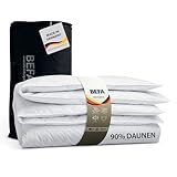 BEFA NATUR Made in Germany Daunendecke 135x200 cm aus 90% Daunen und 10% Federn, Sommerdecke, Allergiker geeignet, Öko-Tex 100 Klasse 1 Zertifiziert, EN Standart 12934, Downpass