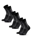 DANISH ENDURANCE Leichte Merinowolle Wandersocken, Warme Outdoor & Trekking-Socken, Wollsocken, Gepolstert, Anti-Blasen, für Herren & Damen, 3 Paar, Schwarz, 43-47