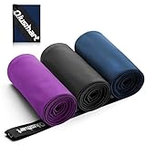 Mikrofaser Handtuch 3er Set (40*80cm): Schnelltrocknend & Kompakte Microfaser Sporthandtuch, für Reisehandtuch, Badetuch, Fitness, Strandtuch und Sport Handtücher (Lila + Marineblau + Dunkelgrau)