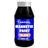7 Artists Magnetische Tafelfarbe Schwarz 1000 ml - Magnetfarbe auf Wasserbasis | Schwarze Tafelfarbe für grundierte Wand Holz Metall | Magnetische Farbe für Kreideschreiben und Zeichnen