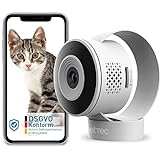 PetTec® Cam Lite - Haustierkamera Hundekamera mit App [OHNE ABO-Falle] - Katzen & Hunde Kamera Zuhause mit Bewegungserkennung & Nachtsichtfunktion - Pet Cam mit Geräuscherkennung & Sprachfunktion