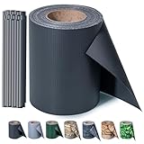Sichtschutzstreifen Zaun 50 m x 19 cm inkl.30 Clips, PVC Sichtschutz Zaunfolie Sichtschutzstreifen Doppelstabmatten für Gartenzaun (50 m x 19 cm, Anthrazit)