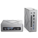 Mini PC Intel i7-10710U 4,7 GHz 16GB RAM 512GB SSD Micro Ordinateur de Bureau, Windows 11 Pro Office PC, HDMIx2+VGA Triple Output 4K Typ-C USB 3.0 Gigabit Ethernet WiFi 5 Bluetooth 4.2