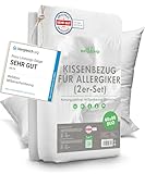 Welldora ǀ 2er-Set Milbenbezug Kissen 40x80 ǀ Allergiker Kissenbezug fachärztlich getestet ǀ Premium Encasing gegen Milben & Bettwanzen ǀ Allergiker Bettwäsche
