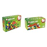 Hubelino 420381-128-teiliges Bahnelemente Set Kugelbahn & Hubelino 420503 Erweiterung Wippe Kugelbahn, kompatibel