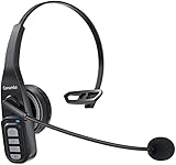 Conambo Bluetooth-Headset 5.0 mit Mikrofon Geräuschunterdrückung Kabelloses Phone Headset 22Hrs Gesprächszeit Mute-Taste für Handy iPhone Android/ Autofahren /Business Büro/ Online Klasse