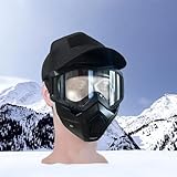 Airsoft Paintball Full FaceTactical Maske, Mit Abnehmbarer Gesichtsmaske Brille, für Motorrad Radfahren Skifahren Halloween CS Spiel Mit Verstellbarer Baseball Cap