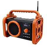 Soundmaster DAB80OR Baustellenradio mit DAB+ UKW Bluetooth und Li-Ion Akku IP44 Staub- und spritzwassergeschützt