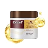 Karseell Kollagen Haarmaske 100ml, Maca Essenz Arganöl Haarpflege, Tiefenreparatur Kollagen Haarmaske für Sehr Trockenes Haar, Geschädigtes Haar, Alle Haartypen