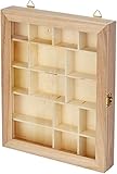 Artemio Display case, Wood, Beige, 23 x 28 x 4 cm