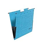 Original Falken 25er Pack Hängetasche UniReg. Made in Germany. Aus Recycling-Karton für DIN A4 mit Leinenfröschen blau Blauer Engel ideal für die lose Blatt-Ablage im Büro und der Behörde