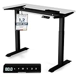 Desktronic Höhenverstellbarer Schreibtisch - Stehpult Tischgestell Elektrisch mit Touchscreen + Ladeanschlüssen - Höhenverstellbar