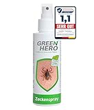 Green Hero Zeckenspray schützt zuverlässig vor Zecken, Mücken & Moskitos 100ml Zeckenschutz mit dem gut duftendem Wirkstoff EC-Öl, geeignet für Erwachsene und Kinder ab dem 6. Monat